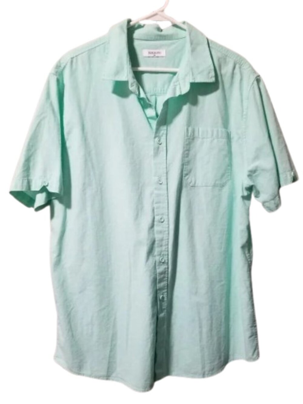 JEKAOYI Button Down Casual Shirt Green Linen Cotton Coastal Men's XL